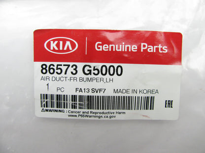 Front Bumper, Left Drivers Air Duct Vent OEM For 2017-2019 Kia Niro 86573G5000