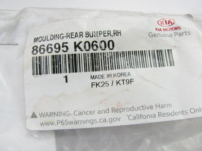 Rear Bumper, Right Passengers Moulding Trim OEM For 2020-22 Kia Soul 86695K0600