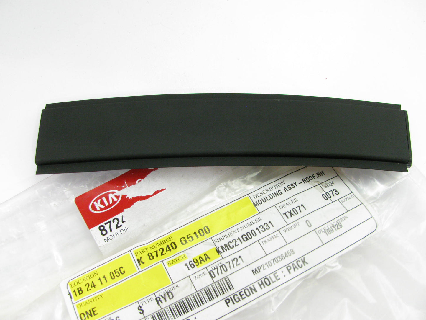 NEW Front Right Roof Rack Molding Cover OEM For 2017-2022 Kia Niro 87240G5100