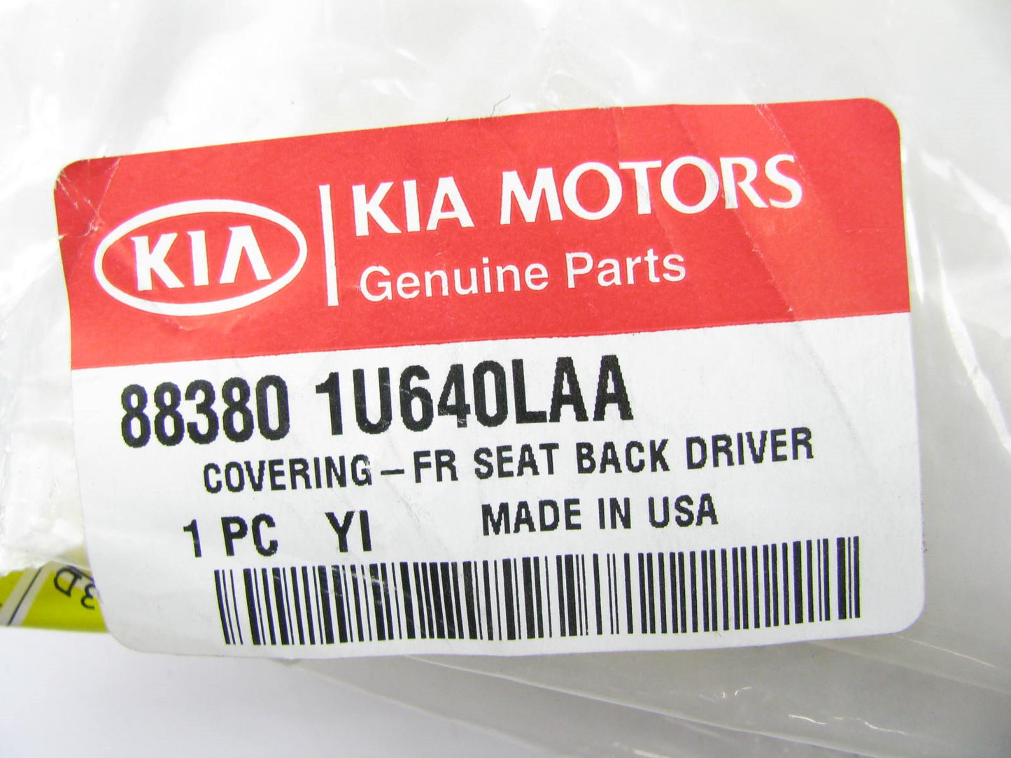 NEW Front Left Seat Back Black Leather Cover For 2014-2015 Sorento 883801U640LAA