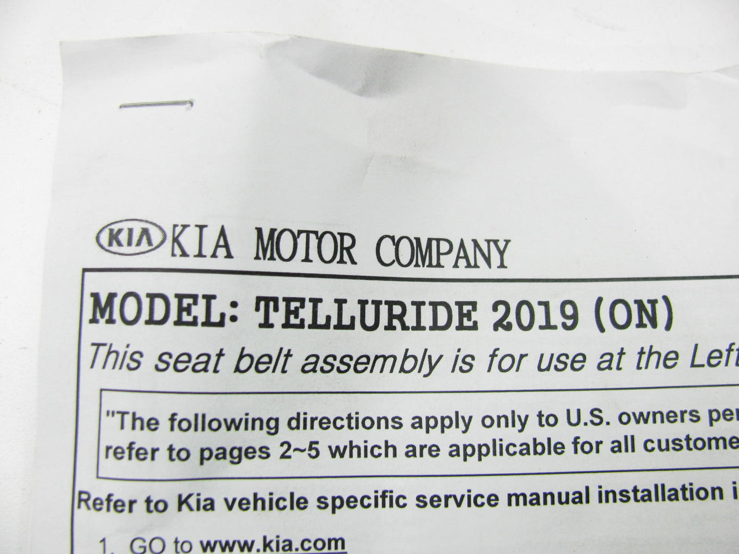NEW Front Left Drivers Seat Belt Buckle OEM For 20-24 Kia Telluride 88830S9500WK