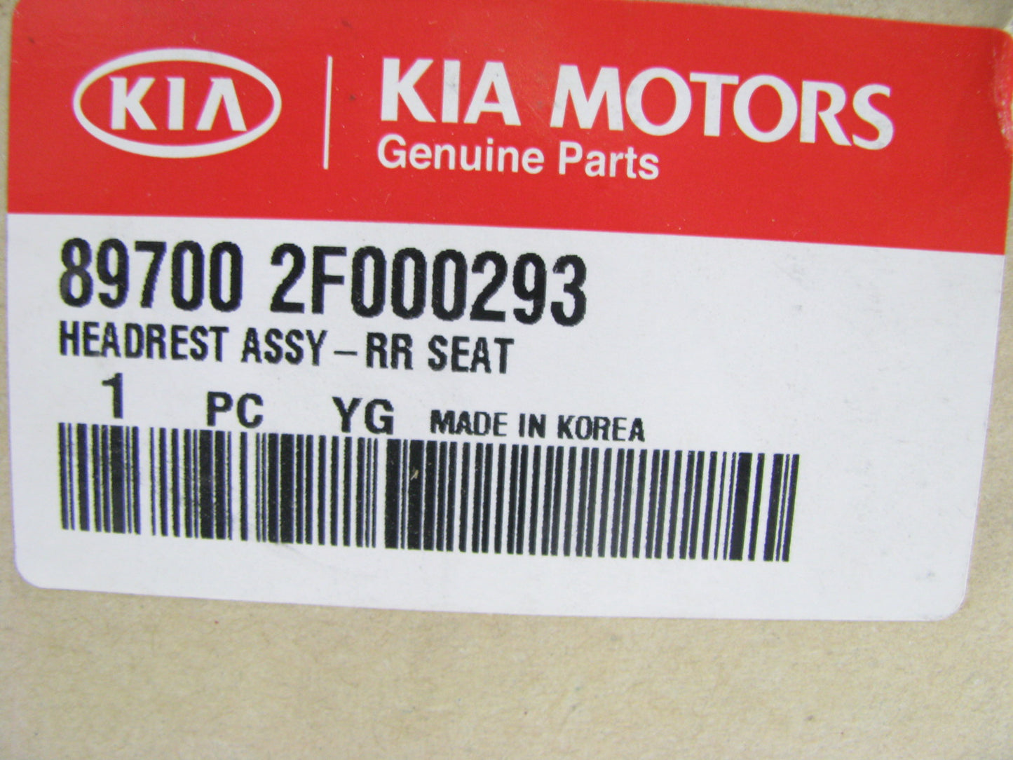 NEW GENUINE Rear Seat Headrest, Gray OEM For 2007-2009 Kia Spectra 897002F000293