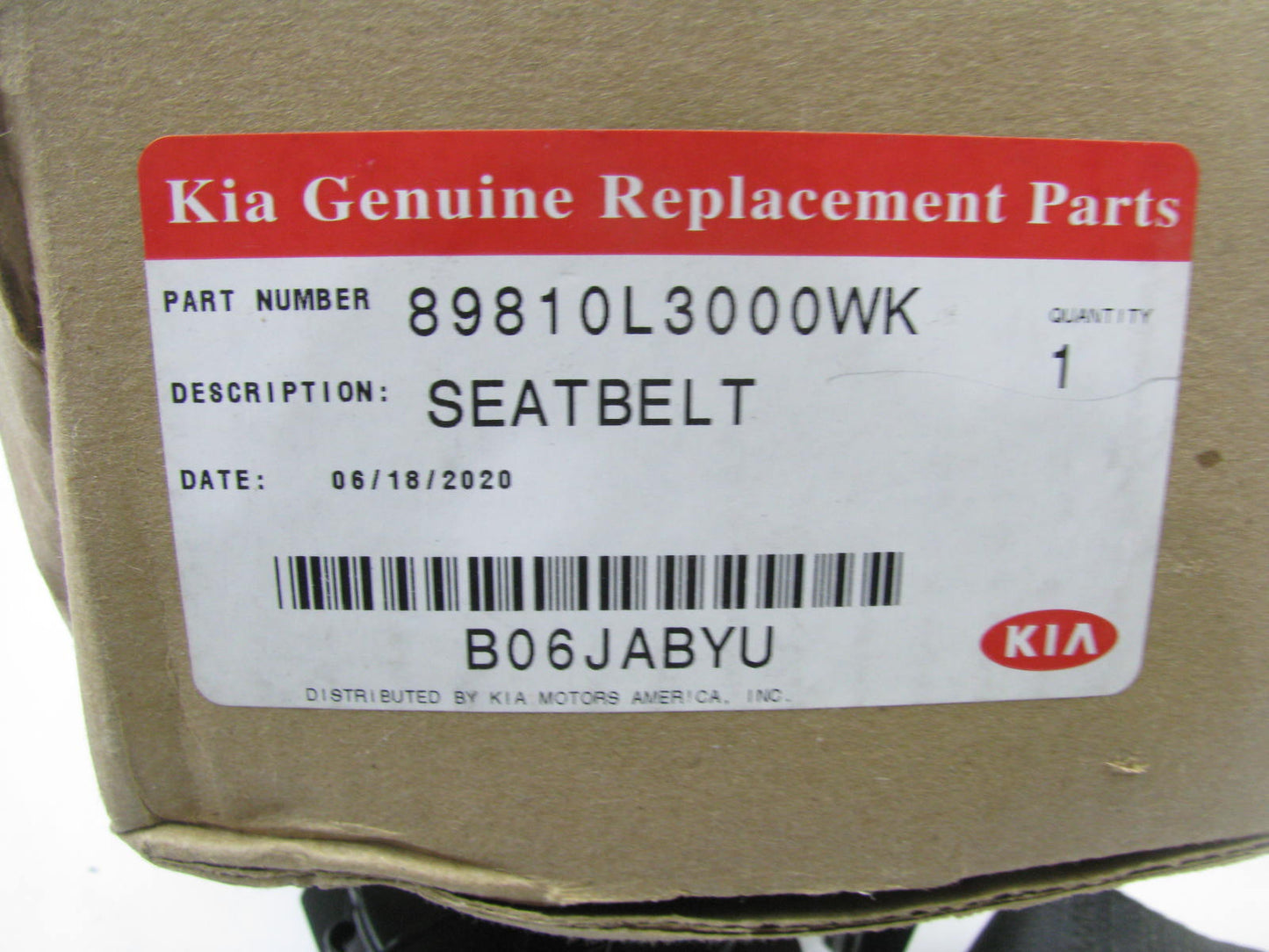 NEW Rear Left Seat Belt Assembly OEM For 2021-2024 Kia K5 89810L3000WK