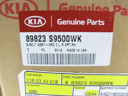 Third Row Rear Passenger Seat Belt OEM For 2020-2024 Kia Telluride 89823S9500WK