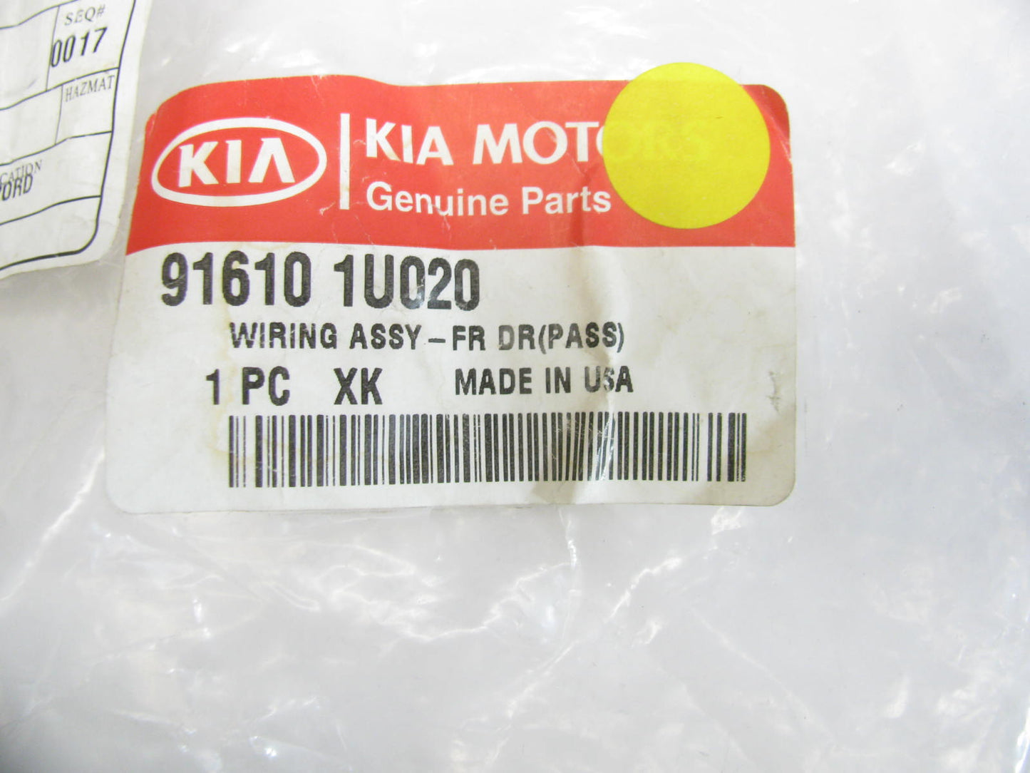 NEW - OEM 916101U020 FRONT RIGHT Door Wiring Assembly For 2009-2012 Kia Sorento