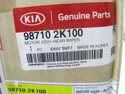 NEW GENUINE 987102K100 REAR Back Glass Wiper Motor OEM For 2009-2013 Kia Soul