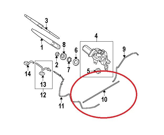 NEW - OEM REAR Wiper Washer Center Hose Tube For 2006-2011 Kia Rio5  989501C000