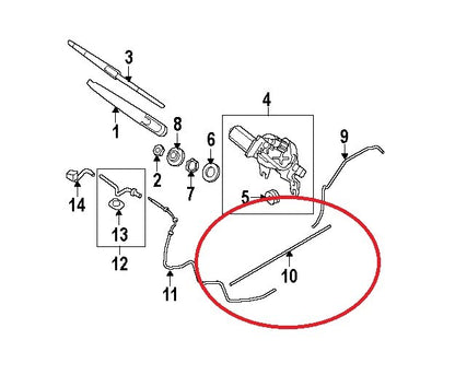 NEW - OEM REAR Wiper Washer Center Hose Tube For 2006-2011 Kia Rio5  989501C000