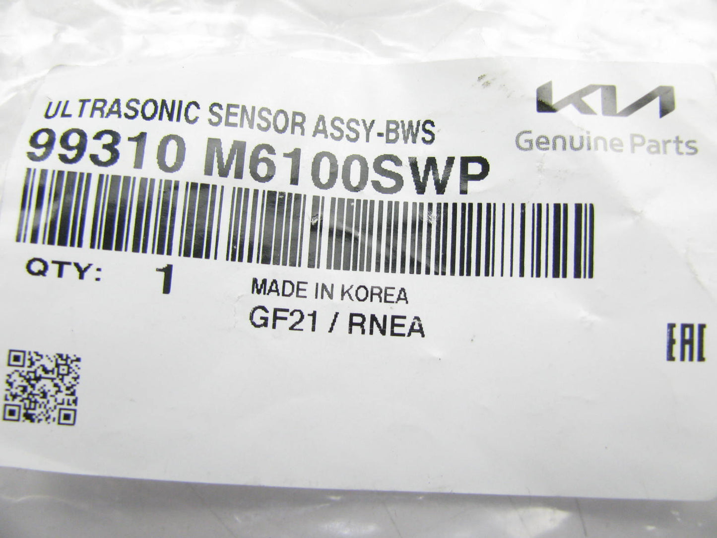 NEW REAR Bumper WHITE Parking Ultrasonic Sensor OEM For 20-21 Forte 19-20 K900