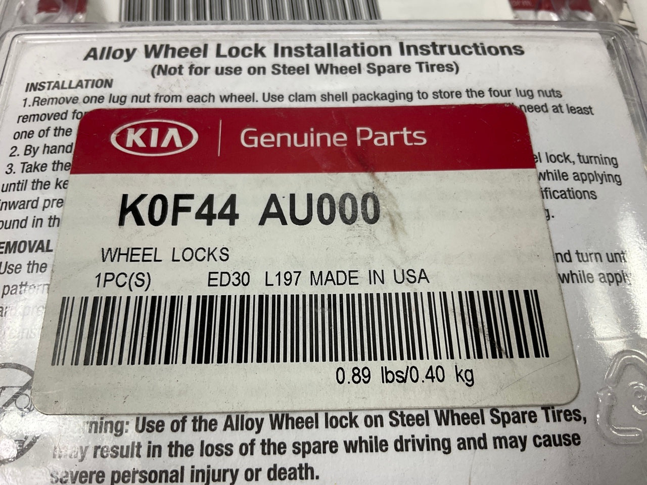 NEW GENUINE Wheel Lock Set Kit OEM For 20-21 Kia Soul X-Line 18'' Rims K0F44AU000