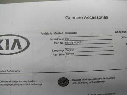 NEW - OEM Genuine R5F36-AU000 Front Skid Plate For 2021-2011 Kia Sorento