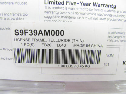 NEW Slim Licence Plate Frame, Chrome, OEM For 2020-2025 Kia Telluride S9F39AM000