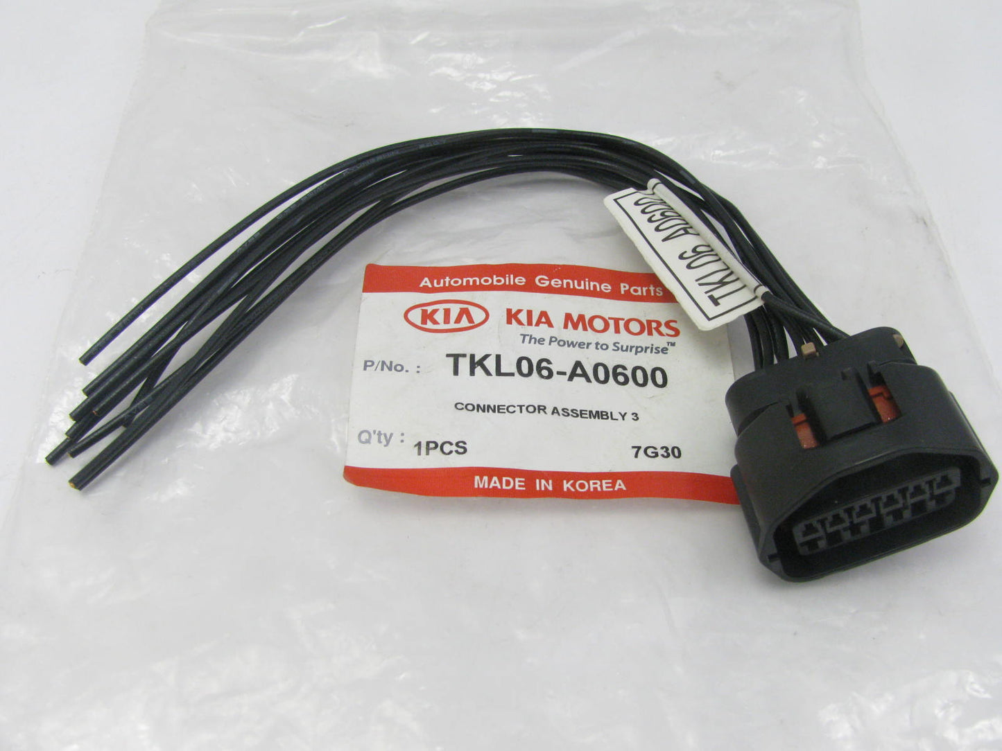 NEW - OEM TKL06-A0600 10 Pin Inhibitor Connector Wiring For Kia