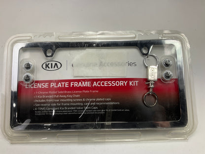 Chrome Plated License Plate Frame Kit With Bonus Keychain OEM For Kia UM012AY106