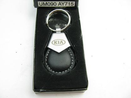 NEW GENUINE Teardrop Shape Leather / Metal Keychain OEM For Kia UM090AY715