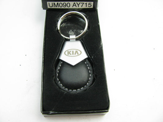 NEW GENUINE Teardrop Shape Leather / Metal Keychain OEM For Kia UM090AY715