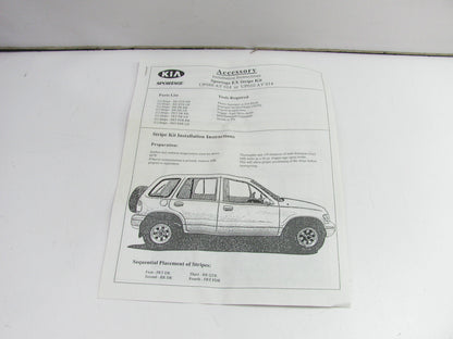 NEW - OEM UP980AY014C3 Right & Left Stripe Kit For 1998-2001 Kia Sportage EX