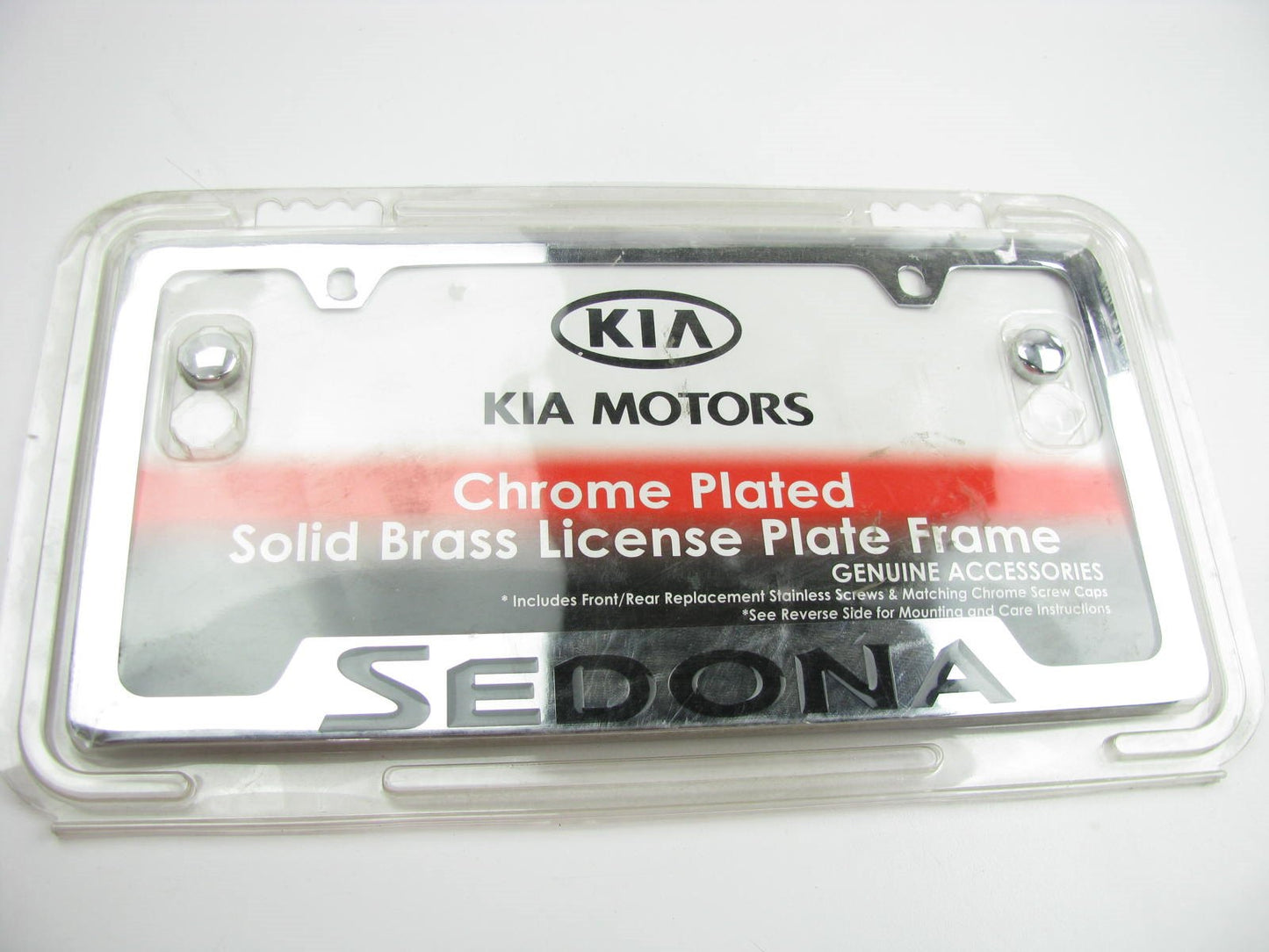 NEW - OEM UR010AY100VQ Chrome License Plate Frame For 2002-2023 Kia Sedona