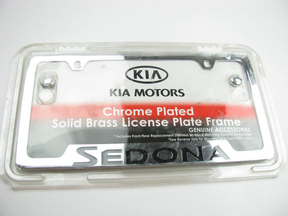 NEW - OEM UR010AY100VQ Chrome License Plate Frame For 2002-2023 Kia Sedona