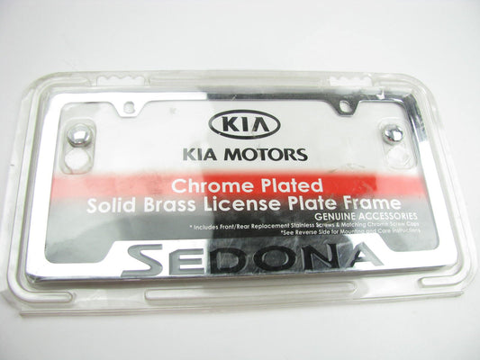 NEW - OEM UR010AY100VQ Chrome License Plate Frame For 2002-2023 Kia Sedona
