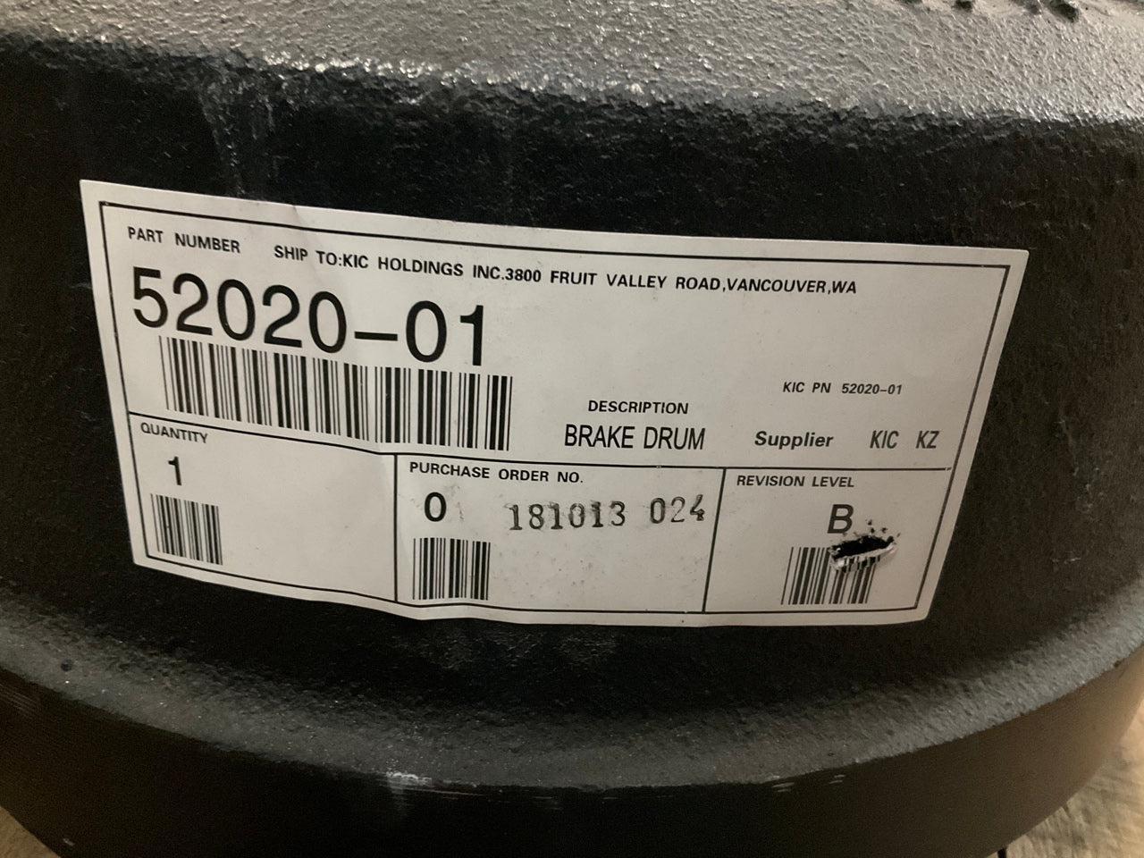 (2) KIC 52020-01 Premium Brake Drums, Cast Iron, Inboard, 16.5''x7'' (16-1/2''x7'')