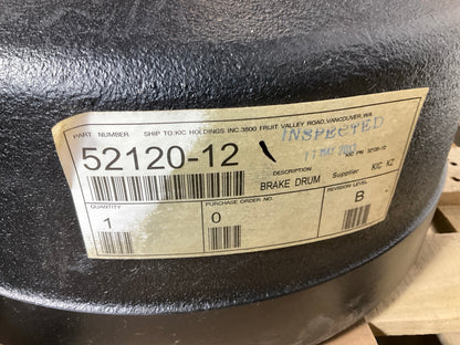 (2) KIC 52120-12 Rear Brake Drums For 16.50'' X 7.00'' Brakes With 11.25'' Pilot