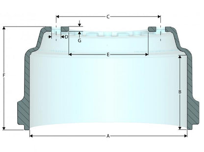 KIC 53039-01 Brake Drum, Cast Iron, 12.25''x8.00''