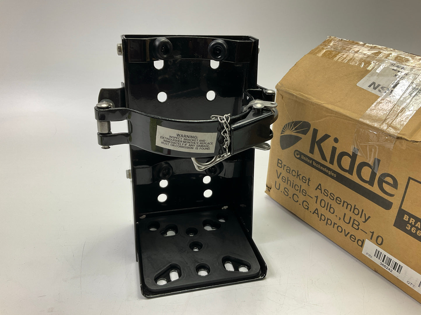 KIDDE 366242 Fire Extinguisher Mounting Bracket, Steel, For 10 Lb Tank Weight