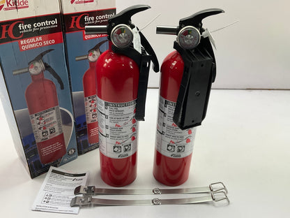 (2) Kidde 440161 Fire Extinguisher 2.5 Lbs.,bc/fc10, With Plastic Bracket