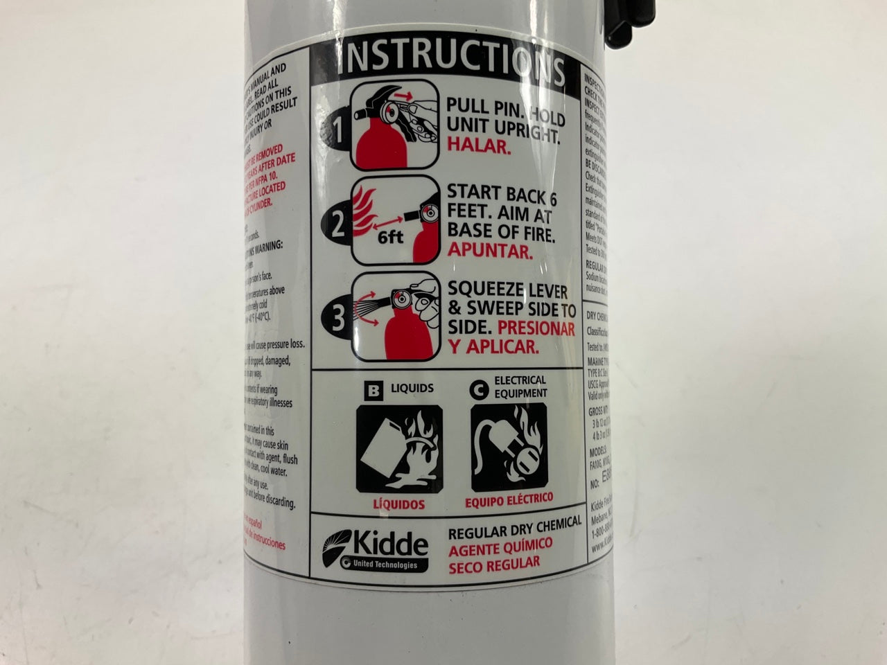 Kidde 466628MTLK 3 Lbs BC Mariner 10 Fire Extinguisher M10G W/ Metal Valve