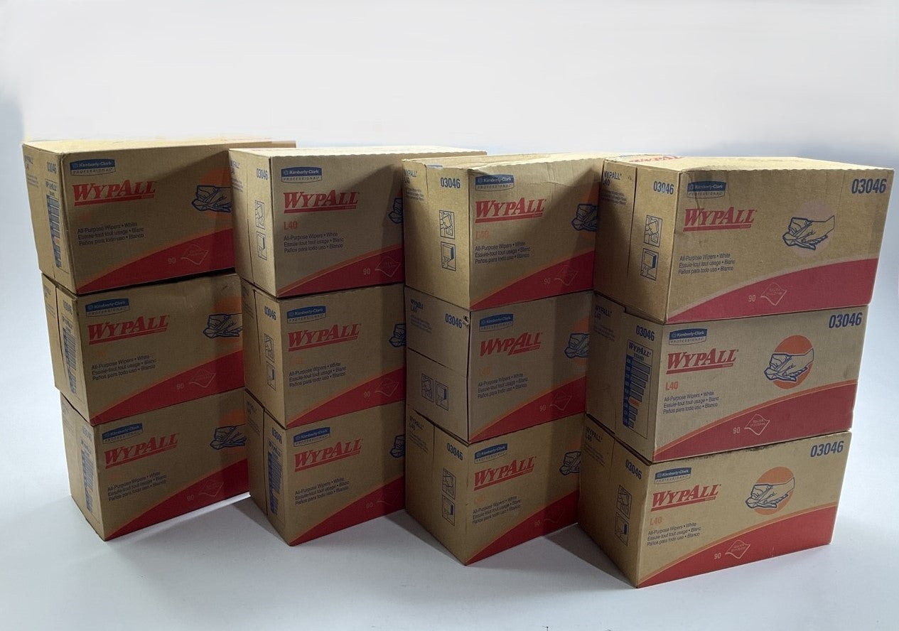 12 Packs - Kimberly 03046 Wypall L40 Industrial All-purpose Wipe Towels
