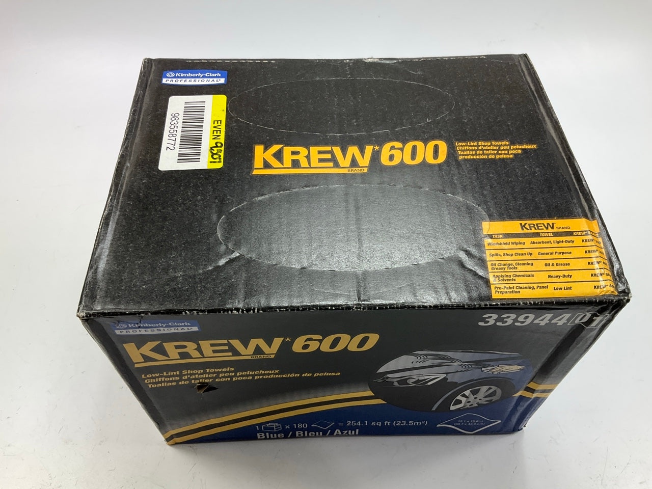 Krew 600 Low-Lint 1-Ply Heavy Duty Shop Towels (Box Of 180 Sheets) 12.1''x16.8''