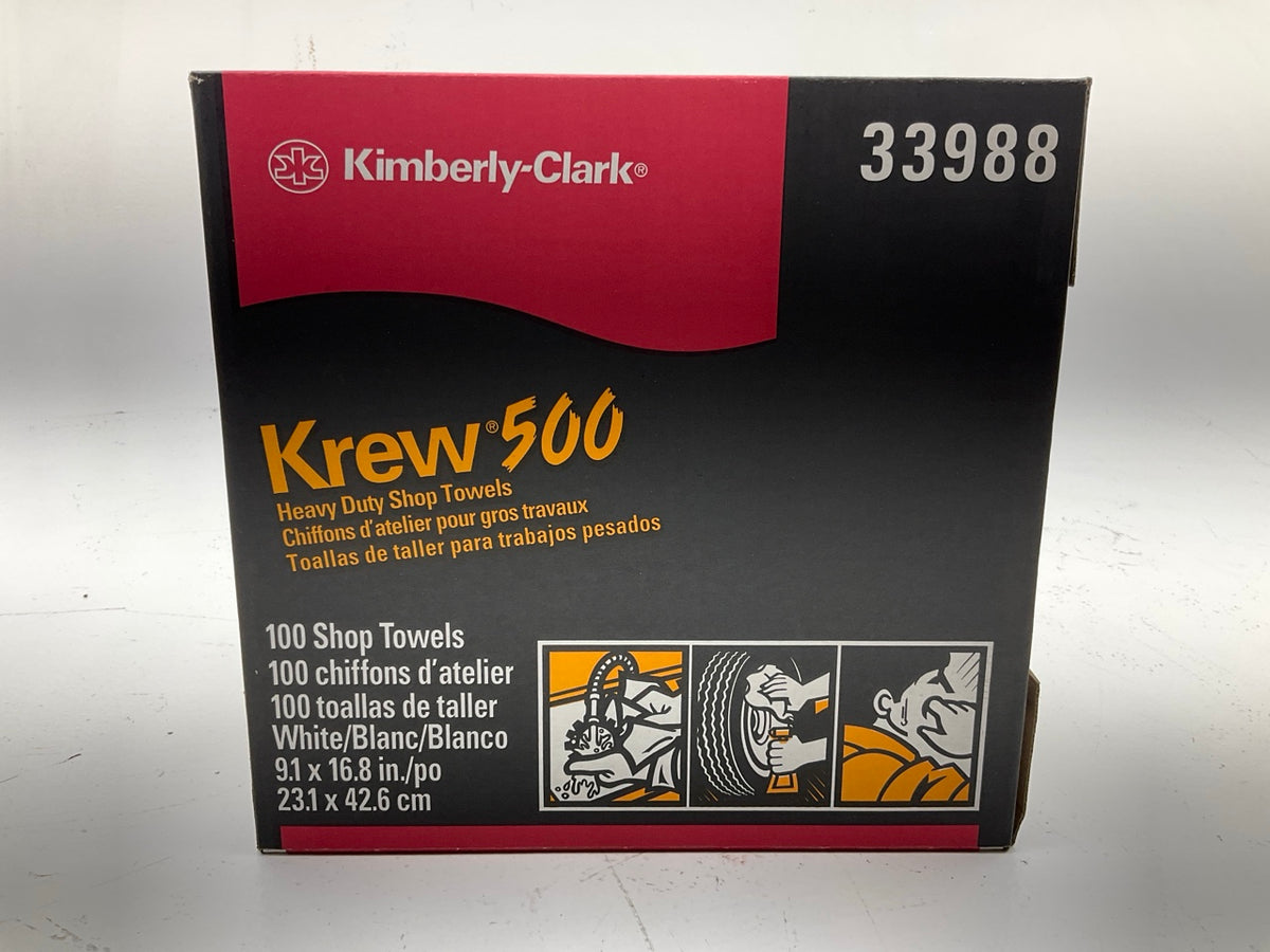 KREW 500 Heavy-Duty Shop Towels - 10 Boxes Of 100 Each (1,000 Towels Total)