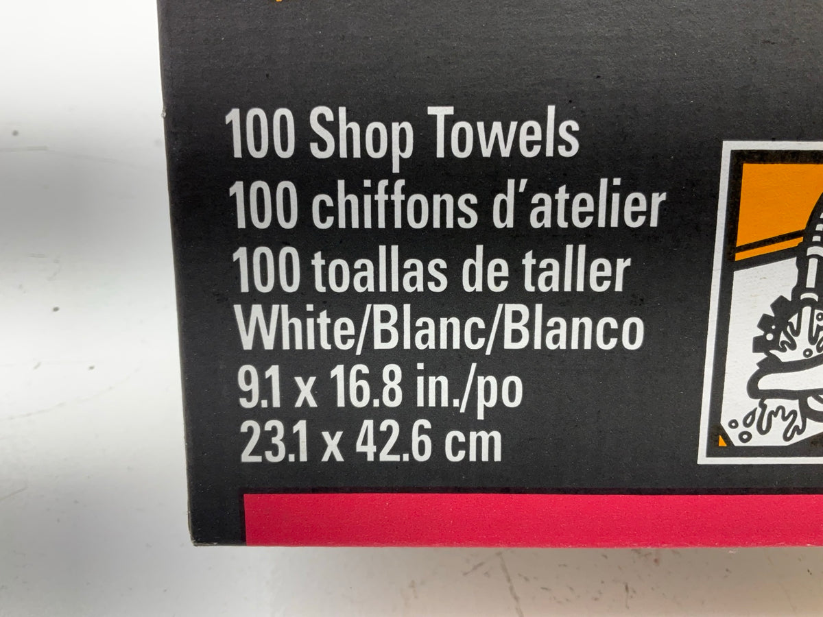 KREW 500 Heavy-Duty Shop Towels - 10 Boxes Of 100 Each (1,000 Towels Total)