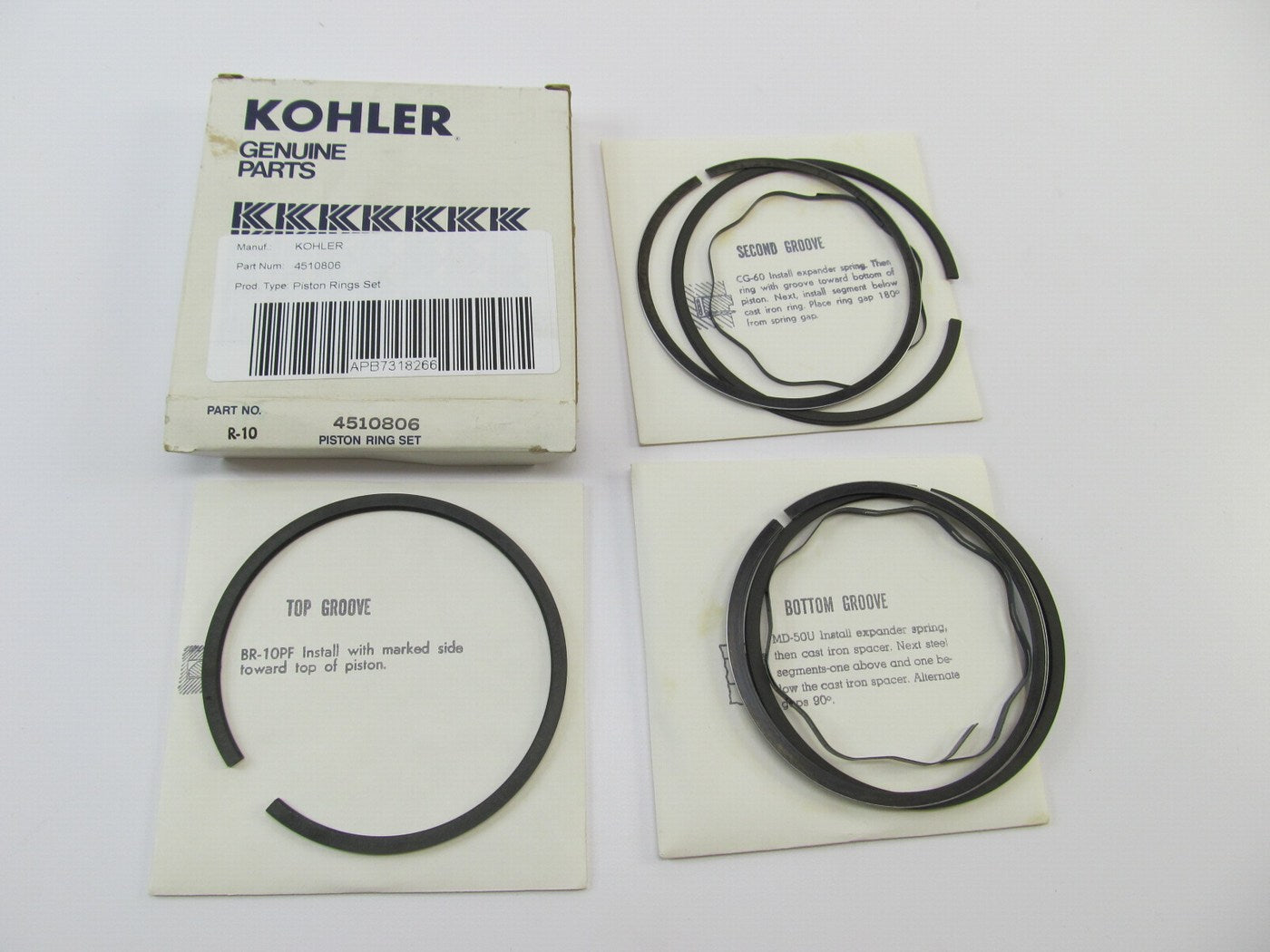 Kohler 4510806 Chrome Piston Ring Set STD - Kohler K341, M16