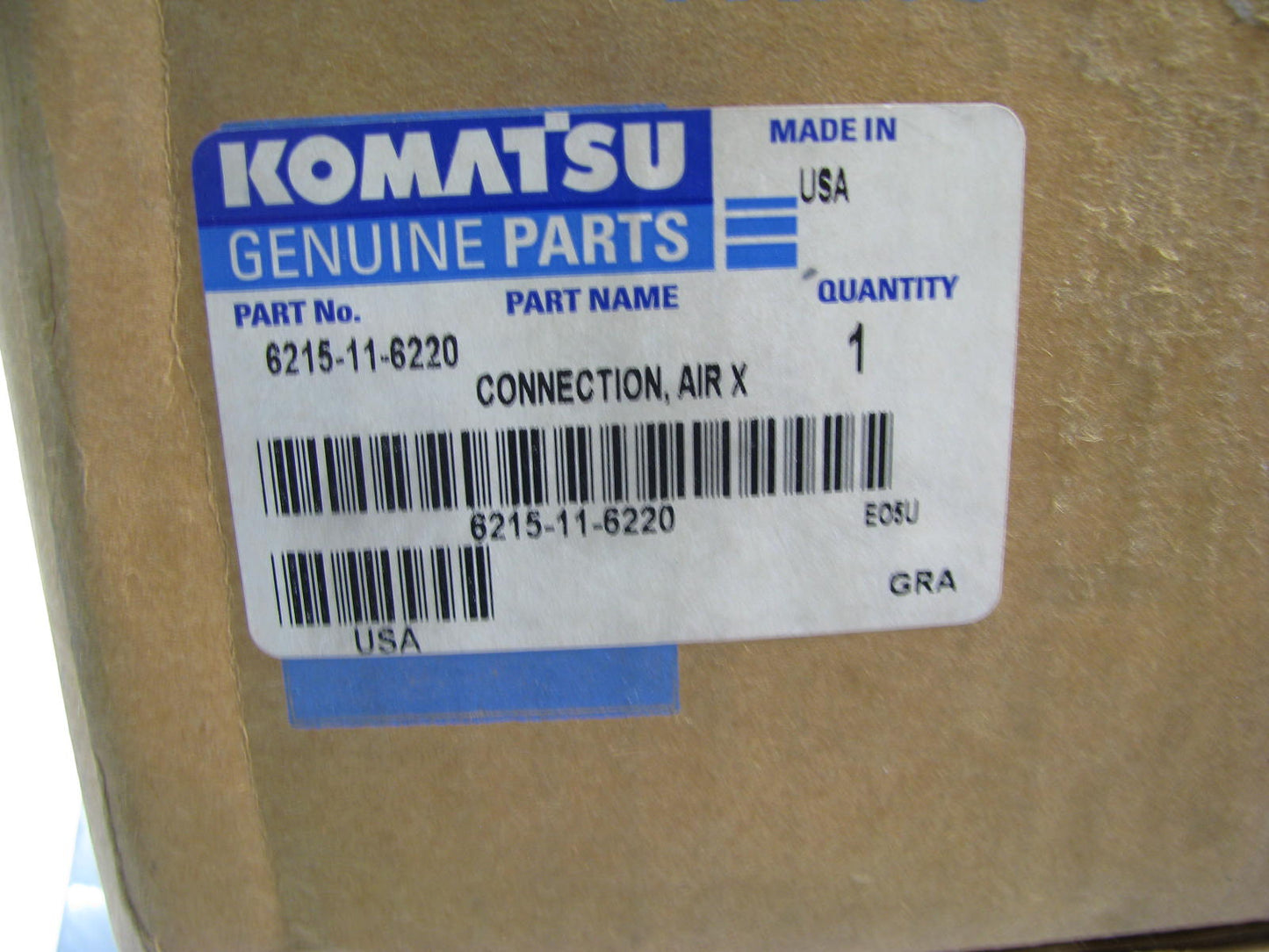 Genuine OEM 6215-11-6220  AIR CROSSOVER For Komatsu