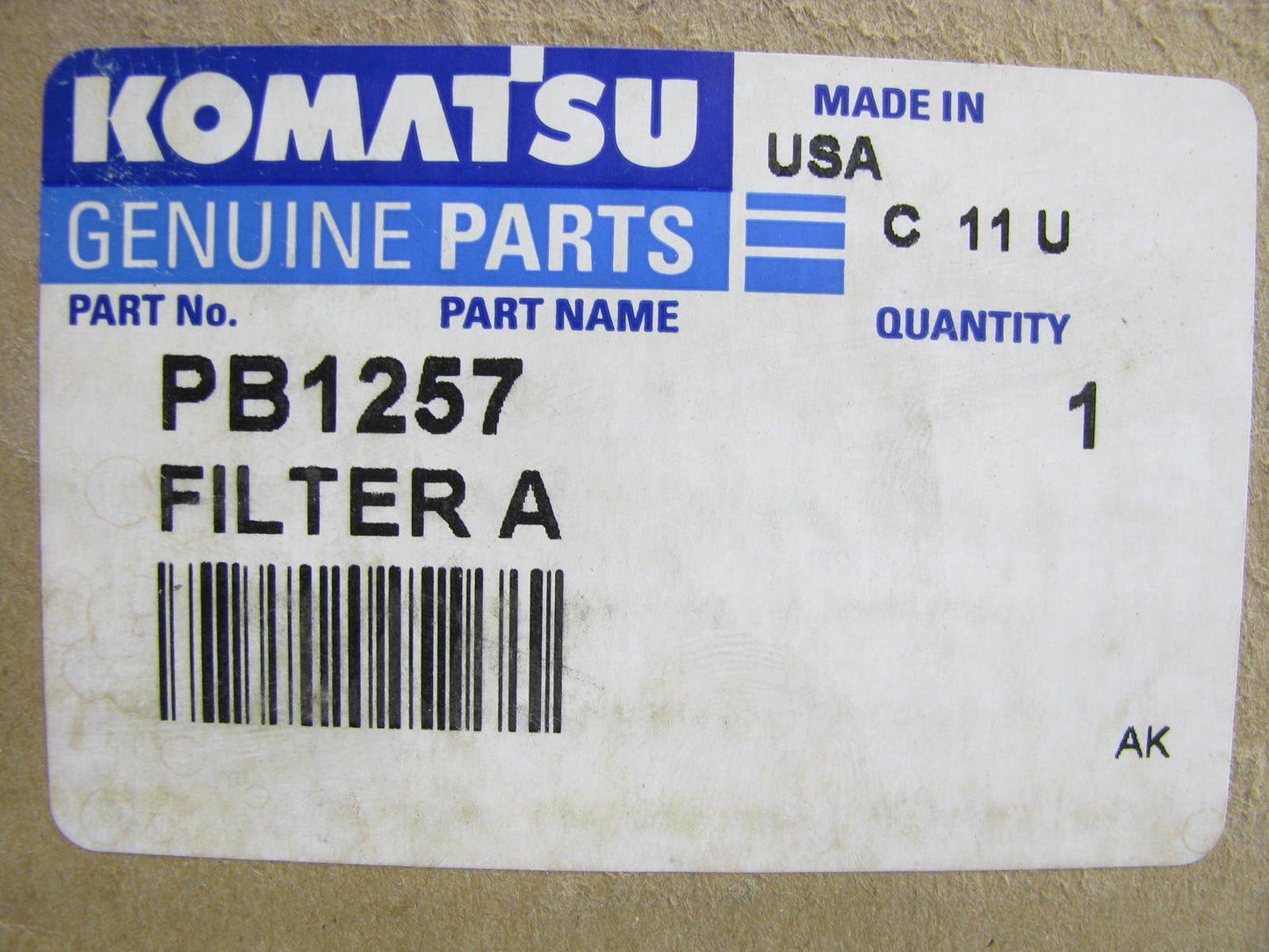 Komatsu PB1257 Cabin Air Filter Replaces PA11755 42562 LAF3407 AF711 AF1728