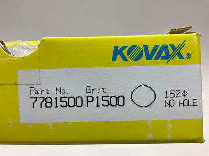 Kovax 7781500 Yellow-Film 6'' Super-Tack Sanding Discs Grade P1500, 50 / Box