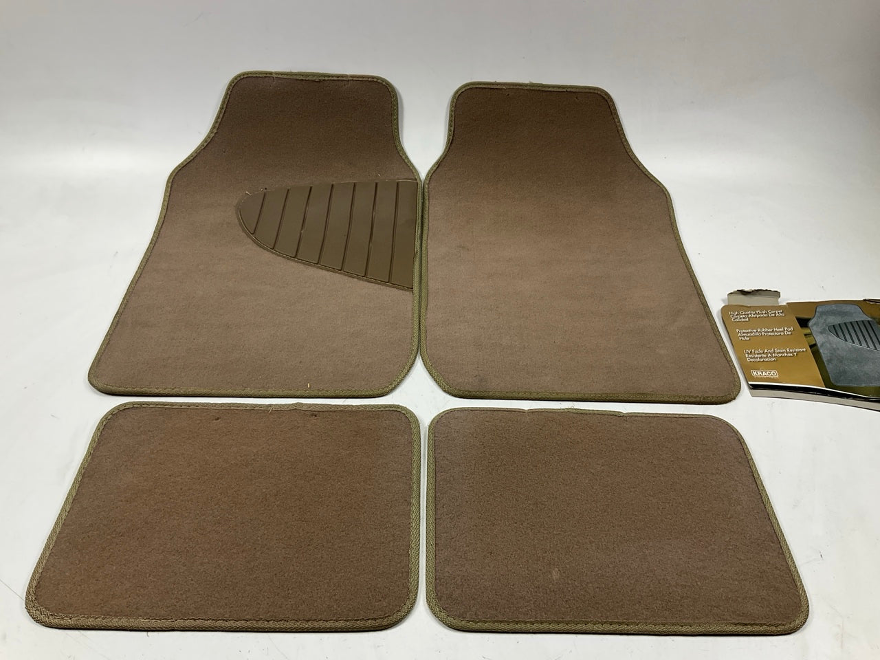 Kraco 350 Tan Universal Floor Mat Carpet Set, Front & Rear