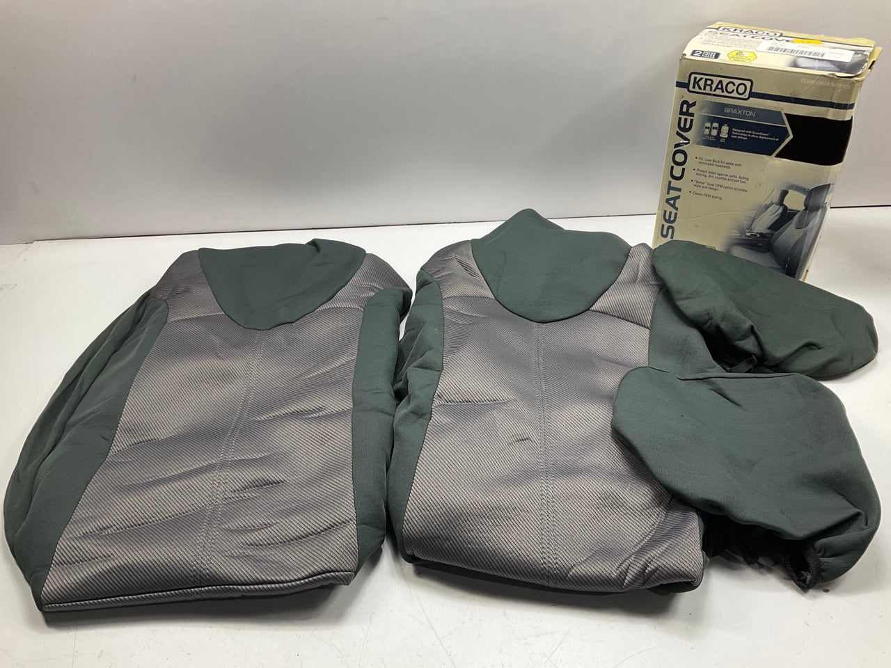 Kraco 5078762 Braxton Grey Low Back Bucket Seat Cover - 2 PACK