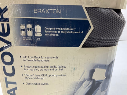 Kraco 5078762 Braxton Grey Low Back Bucket Seat Cover - 2 PACK