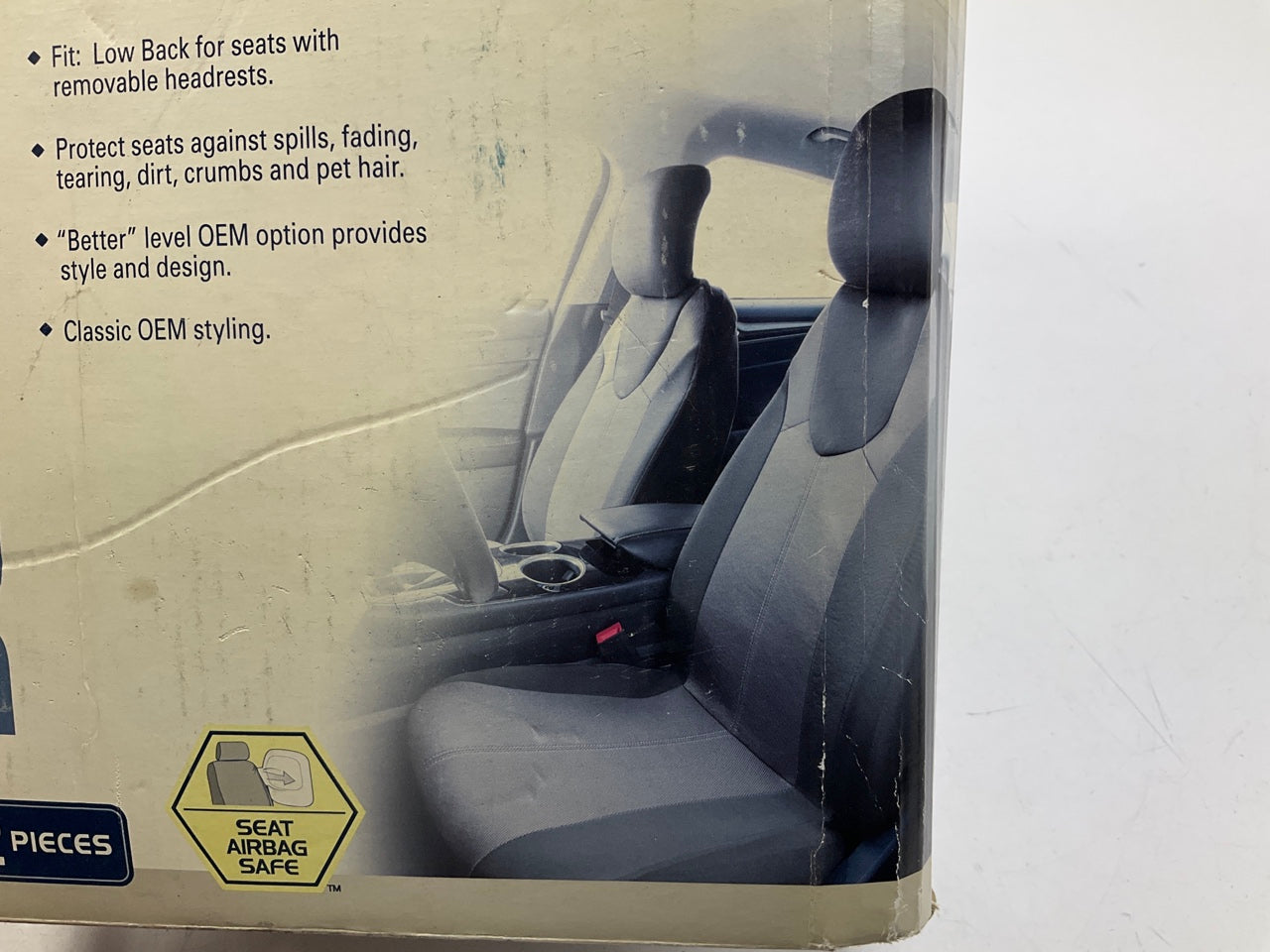 Kraco 5078762 Braxton Grey Low Back Bucket Seat Cover - 2 PACK