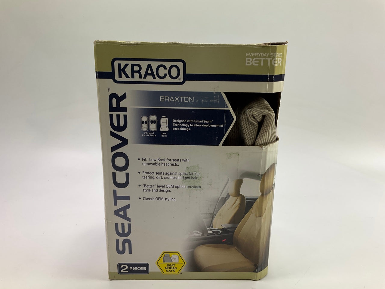 Kraco 5078856 Braxton Low Back Seat Covers, Tan - Pack Of 2