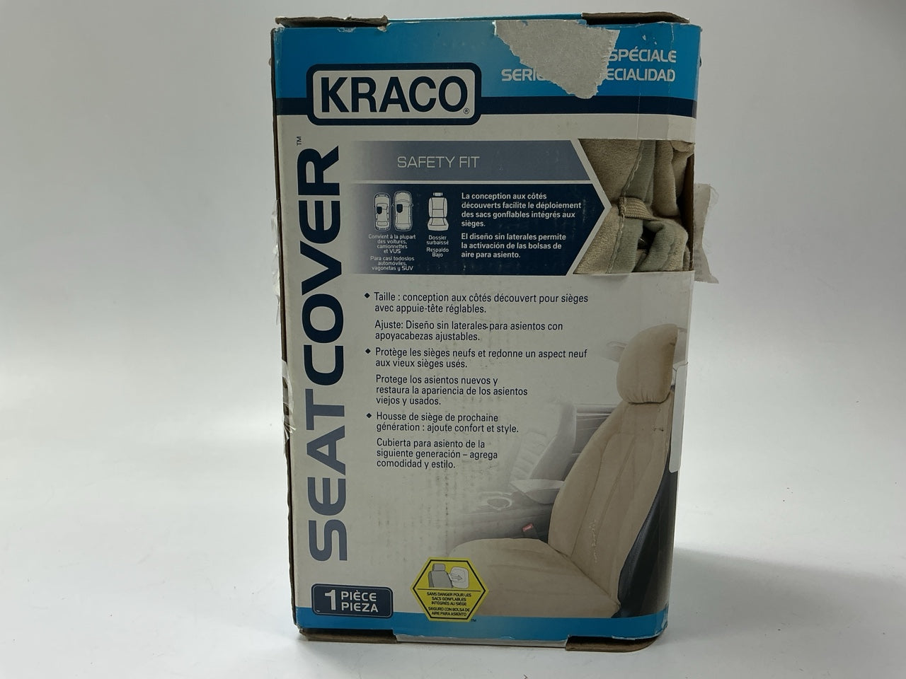 (2) Kraco 804217 Seat Cover- Sideless Design For Seats With Adjustable Headrests