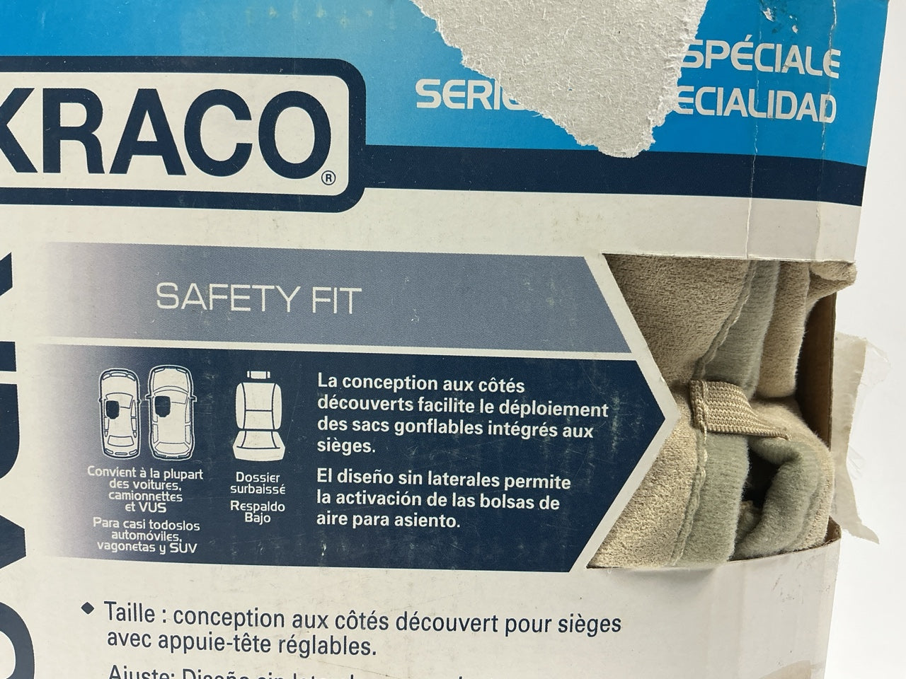 (2) Kraco 804217 Seat Cover- Sideless Design For Seats With Adjustable Headrests