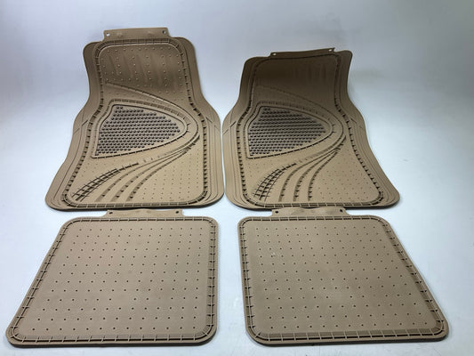 Kraco 804692 4-Piece TAN Rubber Floor Mats Set, Universal