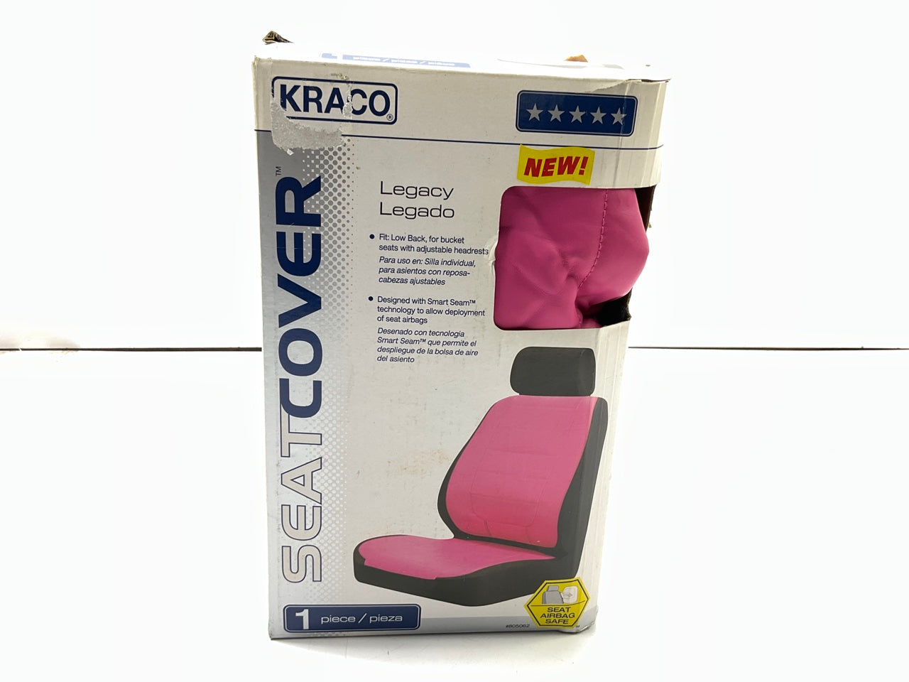 Kraco 805062 PINK Seat Cover For Low Back Bucket Seats With Adjustable Headrest