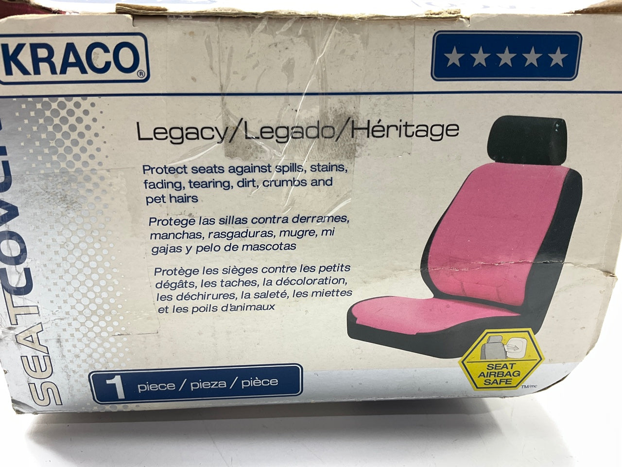 Kraco 805062 PINK Seat Cover For Low Back Bucket Seats With Adjustable Headrest