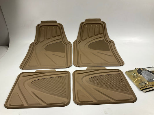 Kraco BK-5704 4-Piece TAN Rubber Floor Mats, Universal, Truck & SUV & Car