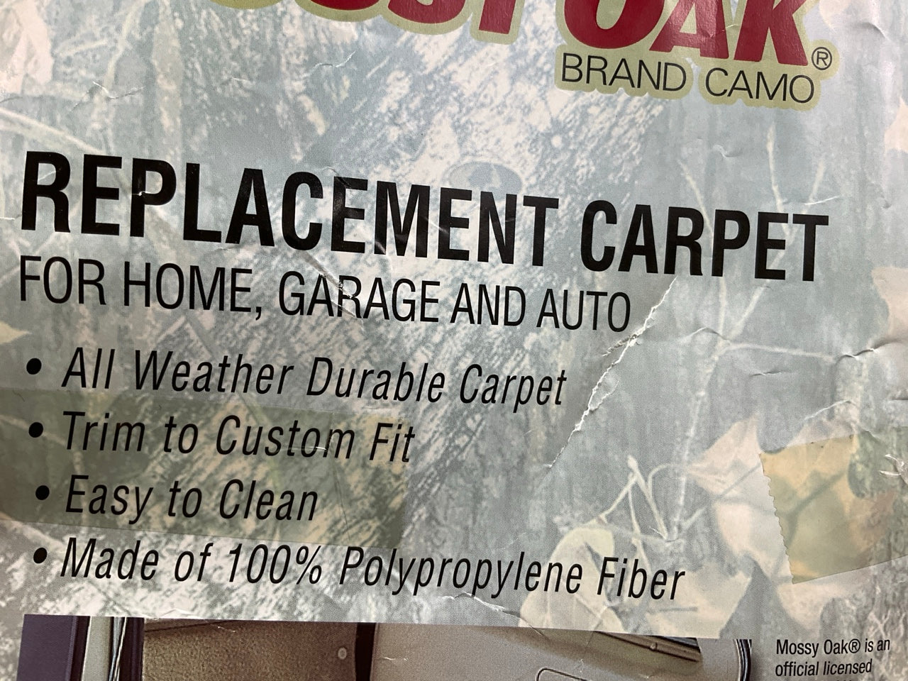 Kraco MB0500 Mossy Oak 3' X5' Rear Cargo Area Replacement Carpet, Camo Pattern